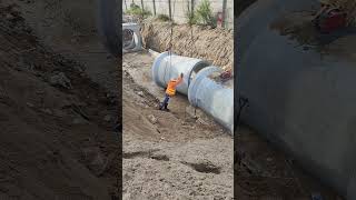 Technical Install big concrete pipe for drainage system [upl. by Derfla32]