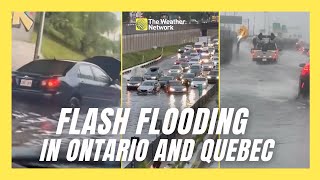 Ontario and Quebec Hit by Flash Flooding Causing Road Hazards and Power Outages [upl. by Brodie]