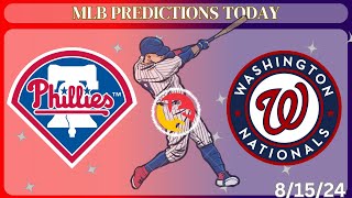 Washington Nationals vs Philadelphia Phillies prediction today 81524Mlb picks todaymlb picks [upl. by Anneis]