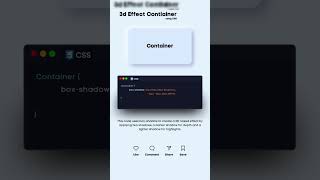 🖼️✨ Create a Stunning 3D Effect Container with CSS 🎨💫 shorts shortsvideo cssanimation htmlcss [upl. by Donald]