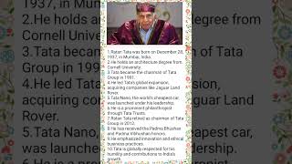 10 lines on Ratan Tata in English  Ratan Tata essay  Essay on Ratan Tata in English [upl. by Atsyrk]