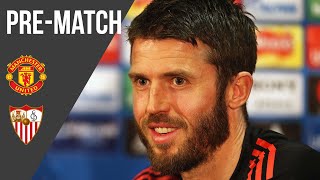 Michael Carrick  Press Conference  Manchester United v Sevilla FC [upl. by Thesda]