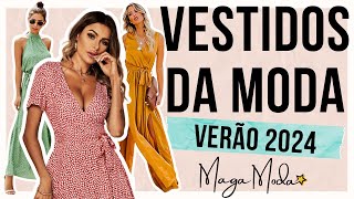 🔴10 VESTIDOS NA MODA TENDÊNCIA VERÃO 2024  Maga Moda [upl. by Kalli]