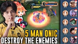 5 MAN ONIC EASILY DESTROY THE ENEMIES  FANNY TUTORIAL BUILD [upl. by Ilera173]