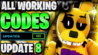 🔥NEW ALL WORKING UPDATE 8 CODES FOR FNTD ROBLOX FIVE NIGHTS TD CODES [upl. by Enyawad]