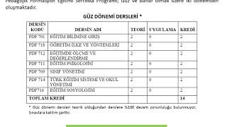 Pedagojik Formasyon Sertifika Programları [upl. by Llenej885]