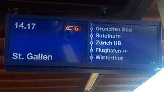 SBB Ansage Einfahrt des IC5 nach St Gallen in BielBienne [upl. by Nevear]