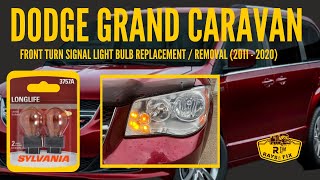 Dodge Grand Caravan  FRONT TURN SIGNAL LIGHT BULB REPLACEMENT  REMOVAL 2011  2020 [upl. by Lynden]