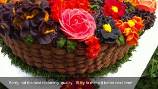 Buttercream Flowers Basket Cake [upl. by Rebmik435]