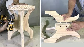 TABURETE DE MADERA FÁCIL DE HACER  Paso a Paso Tutorial de Carpintería [upl. by Enytnoel]