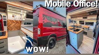 This Campervan has a MOBILE OFFICE and HIDDEN SHOWER 2024 Van Tour vanlife [upl. by Rombert]