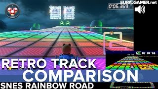 Mario Kart 8  Rainbow Road SNES DLC Retro Track Comparison  Eurogamer [upl. by Angid148]