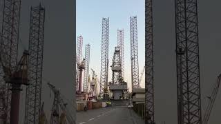 Offshore drilling rigs in shipyard [upl. by Theola444]