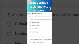 Statistics 1 Week 1 Graded Assignment Solutions  IIT Madras BS Data Science iitmadras datamatics [upl. by Lozano]