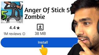 Anger Of Stick 5  Zombie Review And Gameplay Video Hindi 🤣🤣 [upl. by Ila9]