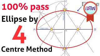 How to Draw Ellipse by four centre method in Engineering Drawing [upl. by Gnep]