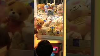 We won on this huge claw machine 🐻 shorts [upl. by Kokaras]