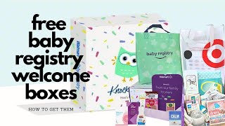 Free Baby Registry Welcome Gift Box 2023  Unboxing amp How to Get Them amazon target walmart [upl. by Aruabea702]