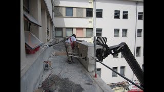 CARON DEMOLITION  Sciage carottage et démolition dun acrotère en béton armé [upl. by Ladnar]