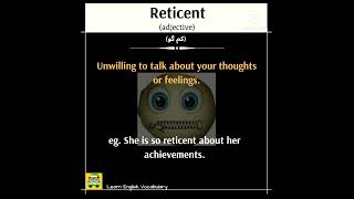 Reticent  Learn English Vocabulary [upl. by Smitt]