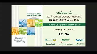 Balmer Lawrie  107th Annual General Meeting 2024 [upl. by Vitalis32]