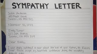 How To Write A Sympathy Letter Step by Step Guide  Writing Practices [upl. by Filia]