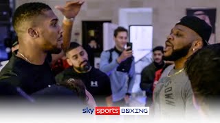 Anthony Joshuas HEATED clash with Jarrell Miller 😳 [upl. by Ssac]