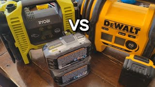 Air inflators Ryobi vs Dewalt [upl. by Llerrac]