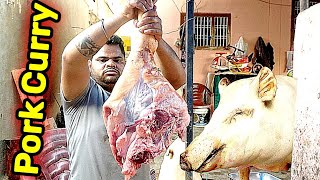 VILLAGE FAMOUS BIG PORK CURRY  TASTY PIG MEAT  PORK  TAMIL FOODZ  பன்றி கறி [upl. by Guss624]