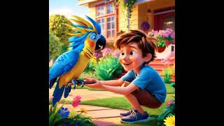 Zane is play with a beautiful Cacatuidae Subscribe our channel for watching new exciting cartoon 😍 [upl. by Lobell]