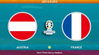 FRANCE vs AUSTRIA  UEFA Euro 2024  Match LIVE Today france [upl. by Cobb]