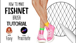 How to make Fishnet Brush tutorial in Procreate [upl. by Eemiaj806]