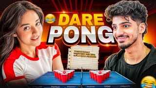 CRAZY DARE PONG CHALLENGE with GodLikeEsportss Creators [upl. by Sida391]