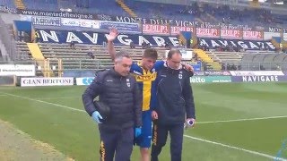 ParmaBellaria Pasquale Mazzocchi infortunato lascia il campo [upl. by Ylla]