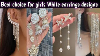 Best earrings designs for girls 2024  White diamond style earrings for girls [upl. by Niajneb483]