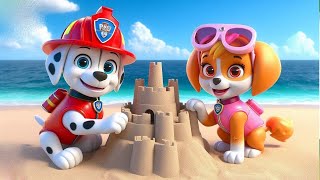 Paw Patrol Ultimate Rescue  MARSHALL x SKYE Play ON Beach  Very Funny Story  Rainbow 3 [upl. by Dellora]