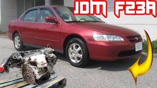 How to install a JDM F23A into a 9802 Honda Accord CG5 CG6 [upl. by Haman]