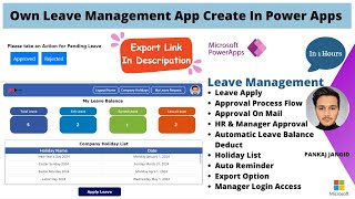 Create Own Leave Management Application in PowerApps [upl. by Adiesirb]