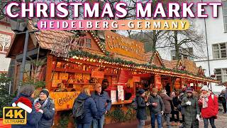 🎄 Heidelberg Germany  Christmas Market Walking Tour in 4k60fps HDR [upl. by Stagg]