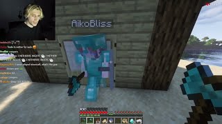 XQC MINECRAFT AND CHILLS WITH AIKOBLISS [upl. by Aleira]