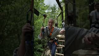 Aerial Trekking High Ropes Course  Hangloose Bluewater kent highropecourse goape [upl. by Ecilayram]