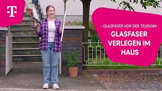 Telekom Glasfaser im Haus verlegen – Der Weg vom Eintrittspunkt bis zur Glasfaserdose [upl. by Alegna]