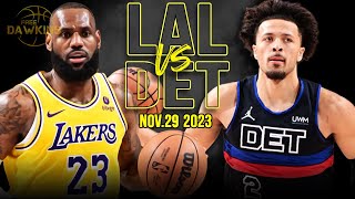 Los Angeles Lakers vs Detroit Pistons Full Game Highlights  Nov 29 2023  FreeDawkins [upl. by Annahsed]