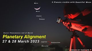 5 Planetary Alignment with Moon 2023  Jupiter and Mercury Conjunction Hindi [upl. by Holcomb]