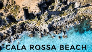 Cala Rossa Beach A Sicilian Paradise  Favignana Island  4K Drone Footage [upl. by Ynoble]