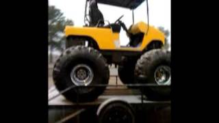 Monster golfcart jacked up on 44in super swampers [upl. by Adamsen772]