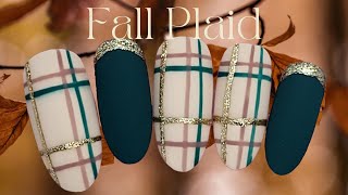 Fall Plaid  Easy Nail Art  Autumn Nails [upl. by Nicoli]