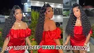 GRWM WITH WIGGINS HAIR  24 LOOSE DEEP WAVE WIG PRE PLUCKEDBLEACHED  BEST HAIRSTYLE FOR FALL [upl. by Zerla]