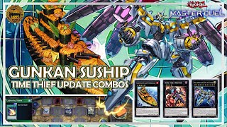 Gunkan Suship Deck 2023 Ranked and Gameplay 🚢 Time Thief Combos AA ZEUS Yugioh MASTER DUEL [upl. by Oluas]