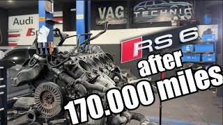 EP8 RS6 V10  engine tear down after 170000 miles is it good for my 1000 BHP build  I was shocked [upl. by Cam]